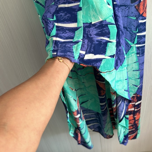 COPY - Olivaceous tropical palm leaf print maxi skirt size L - Picture 4 of 10